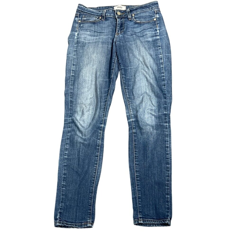 PAIGE Verdugo Ultra Skinny Jeans Distressed Blue Sz 26 (US Sz 2) EUC